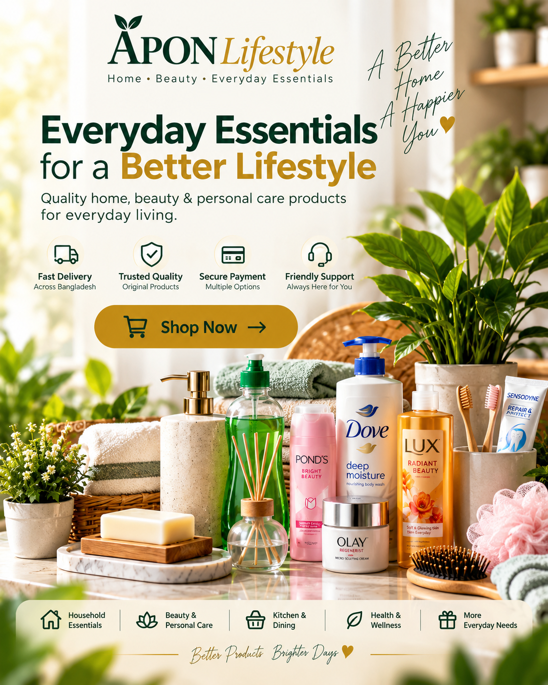Apon Lifestyle home, beauty and personal care products for everyday living in Bangladesh